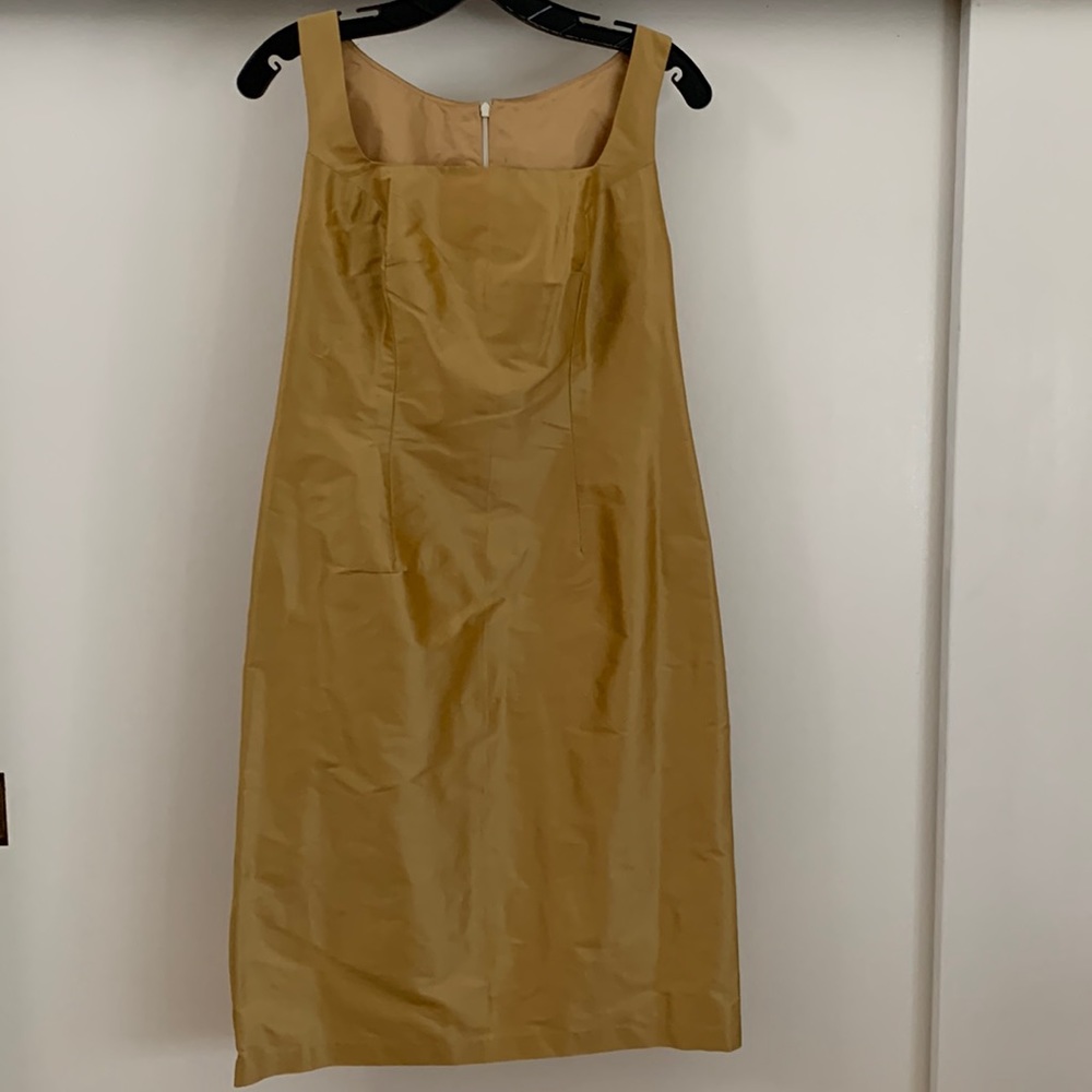 Custom made gold silk dress